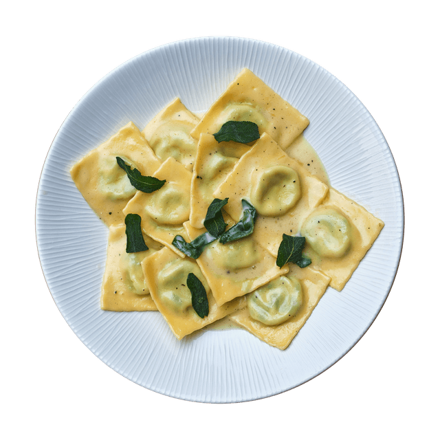 Ravioli di ricotta e spinaci, burro, salvia